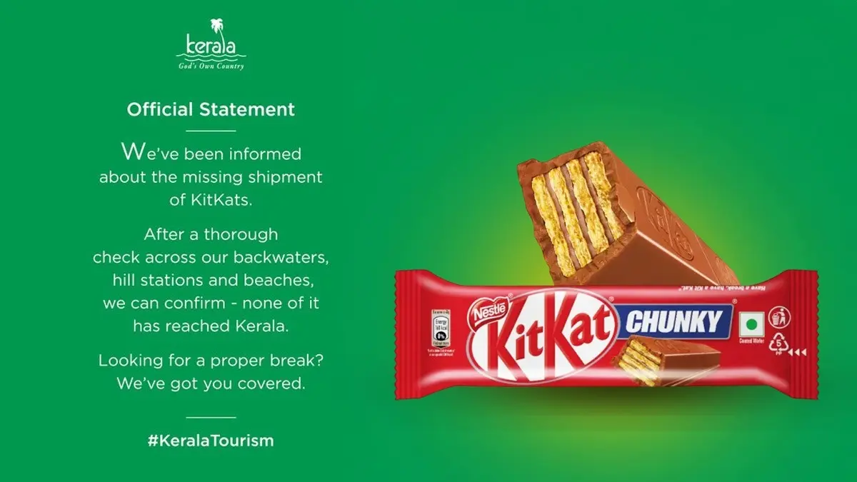 'Sorry, Not Sorry...': Kerala Tourism's Witty Dig At 'KitKat Heist' Goes Viral | WATCH Kerala Tourism viral post referencing KitKat heist with witty sorry not sorry message trending online