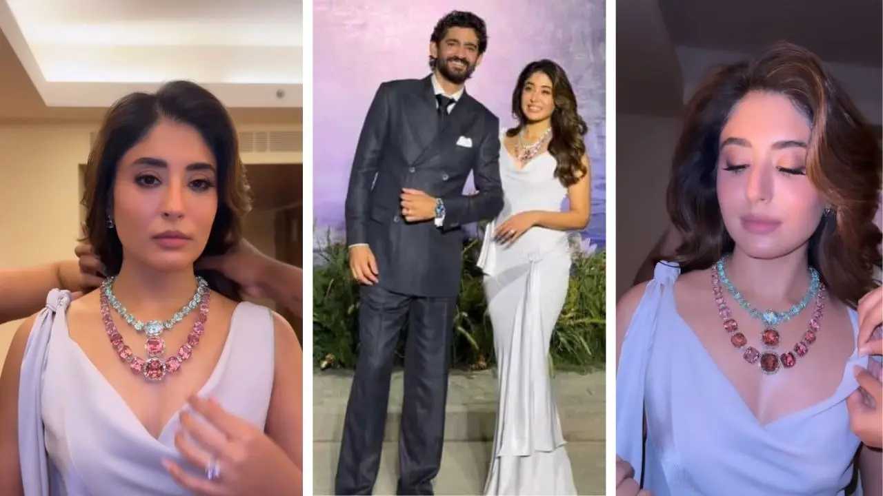 Kritika Kamra Embraces Old Hollywood Glamour In Dreamy Dior Gown Paired With Diamond-Ruby Necklace Kritika Kamra Reception Look Decode