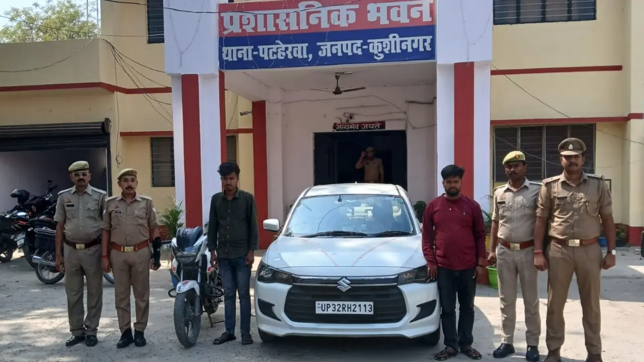 UP: हाईवे पर नकली अफसरों का 'काला खेल'! NH 28 पर अवैध वसूली करने वाले दो शतिर गिरफ्तार, लग्जरी गाड़ी से रेकी कर फंसाते थे शिकार kushinagar news fake gst officer gang arrested illegal extortion truck drivers car mobile recovered