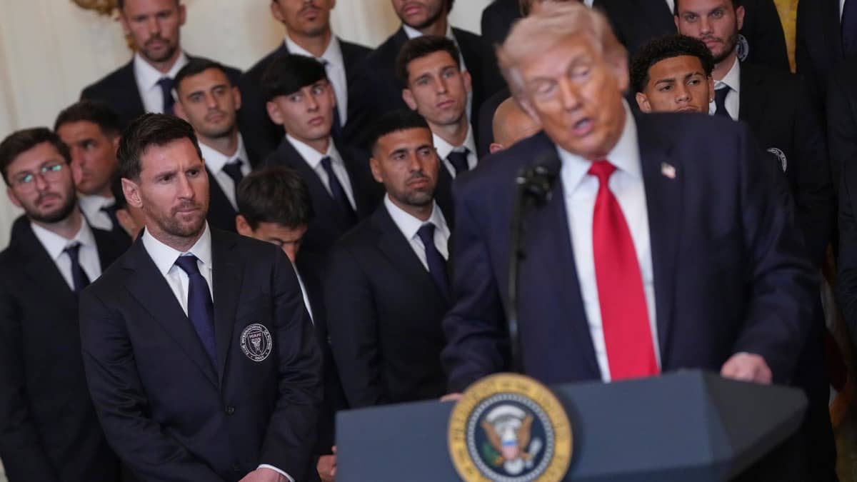 Lionel Messi and Donald Trump at th White House