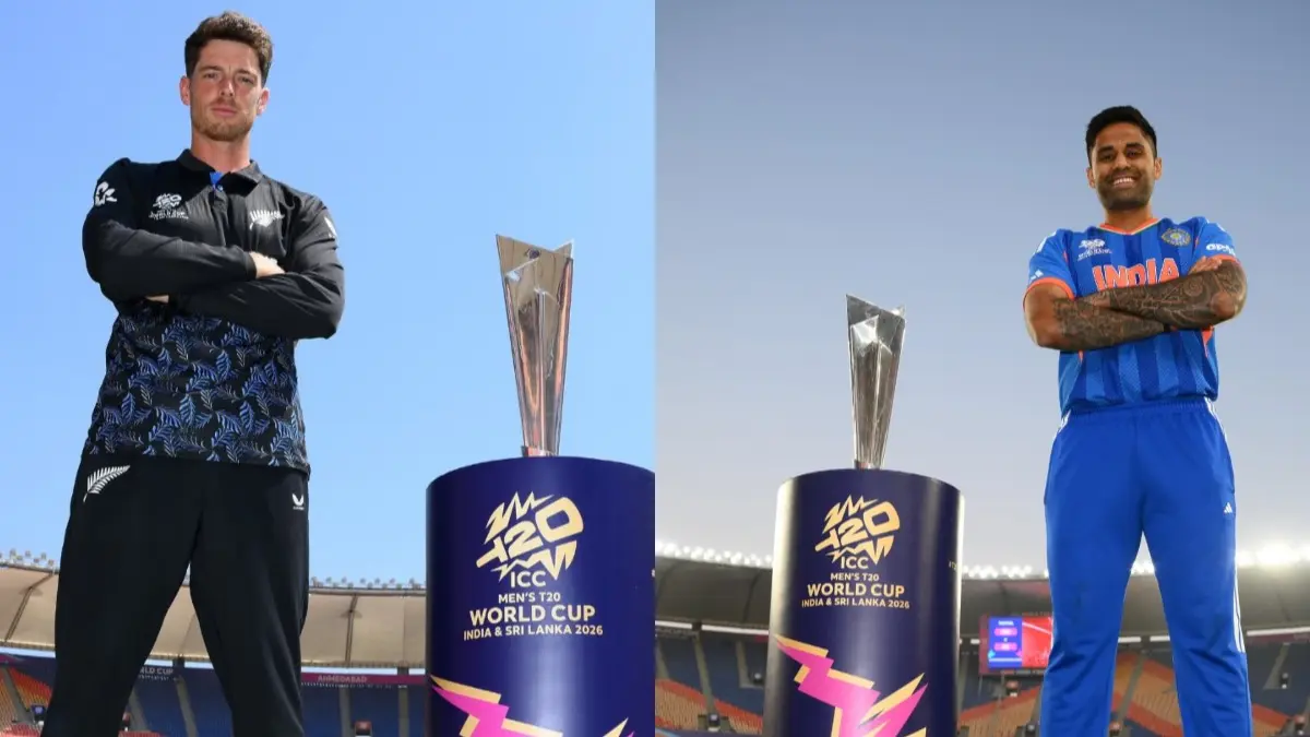 India vs New Zealand Live Streaming: When and Where to Watch The ICC Men's T20 World Cup Final Live in India? Mitchell Santner, Suryakumar Yadav