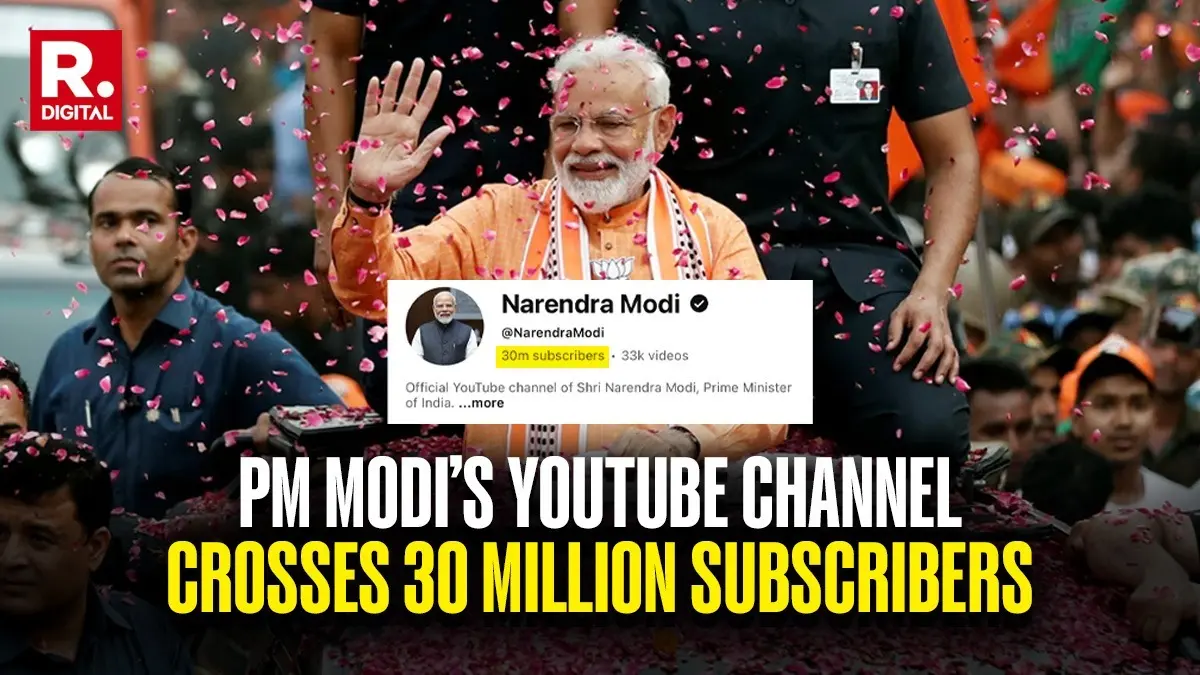 Most Subscribed World Leader: PM Narendra Modi’s YouTube Channel Crosses 30 Million Subscribers Most Subscribed World Leader: PM Narendra Modi’s YouTube Channel Crosses 30 Million Subscribers