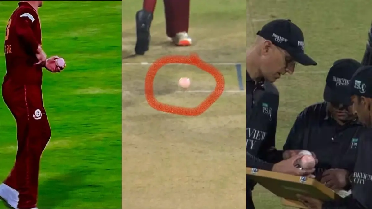 PSL की दुनिया भर में किरकिरी: बीच मैच में खिलाड़ी की जर्सी से उतरा रंग, सफेद गेंद भी हो गई गुलाबी Pakistan super league