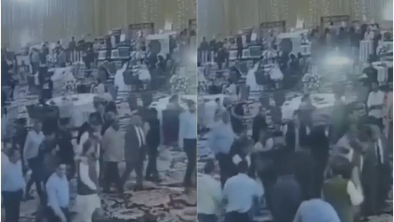 Shocking Assassination Attempt on Farooq Abdullah At Wedding In Jammu Caught on Cam | Video Panic Erupts As Gunshot Fired At Wedding Attended By Farooq Abdullah, J&K Deputy CM Surinder Choudhary