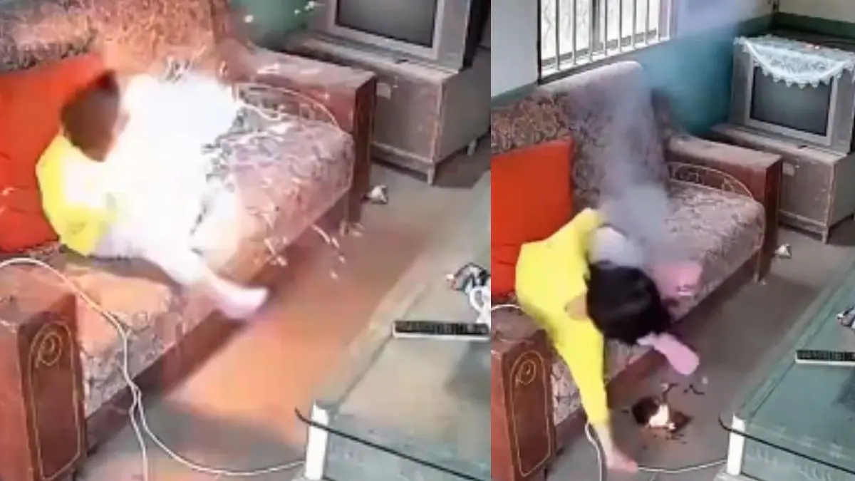 Phone Explodes In Young Girl's Hand While Charging | VIRAL VIDEO Phone Explodes In Young Girl's Hand While Charging | VIRAL VIDEO