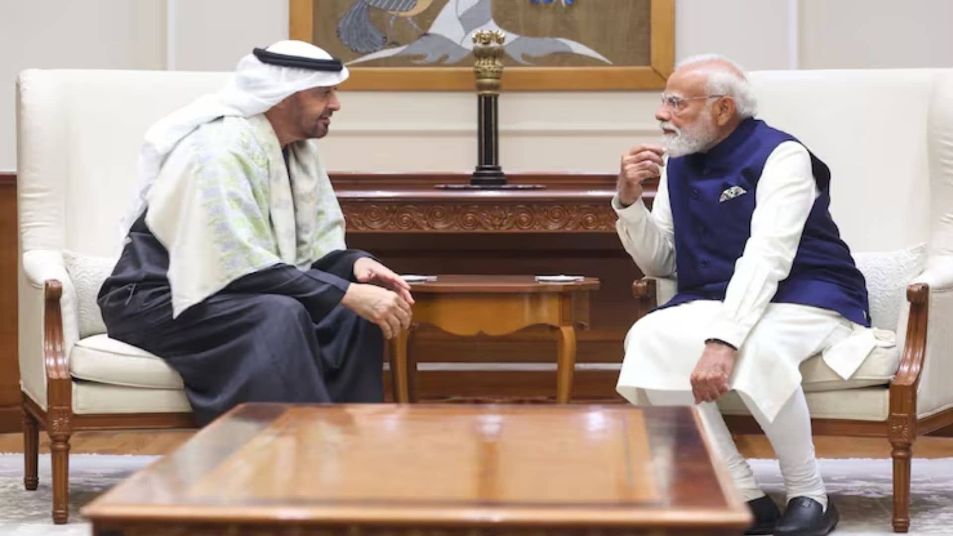 PM Modi with UAE President Sheikh Mohamed bin Zayed Al Nahyan