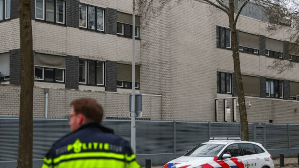 Police outside a Jewish school following an explosion that caused minor damages, in Amsterdam, Netherlands