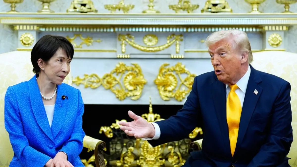 Surprise, Embarrassment, Unease In Japan After Trump Uses Pearl Harbor To Defend Iran War President Donald Trump speaks during a meeting with Japan's Prime Minister Sanae Takaichi in the Oval Office of the White House, Thursday, March 19, 2026, in Washington.