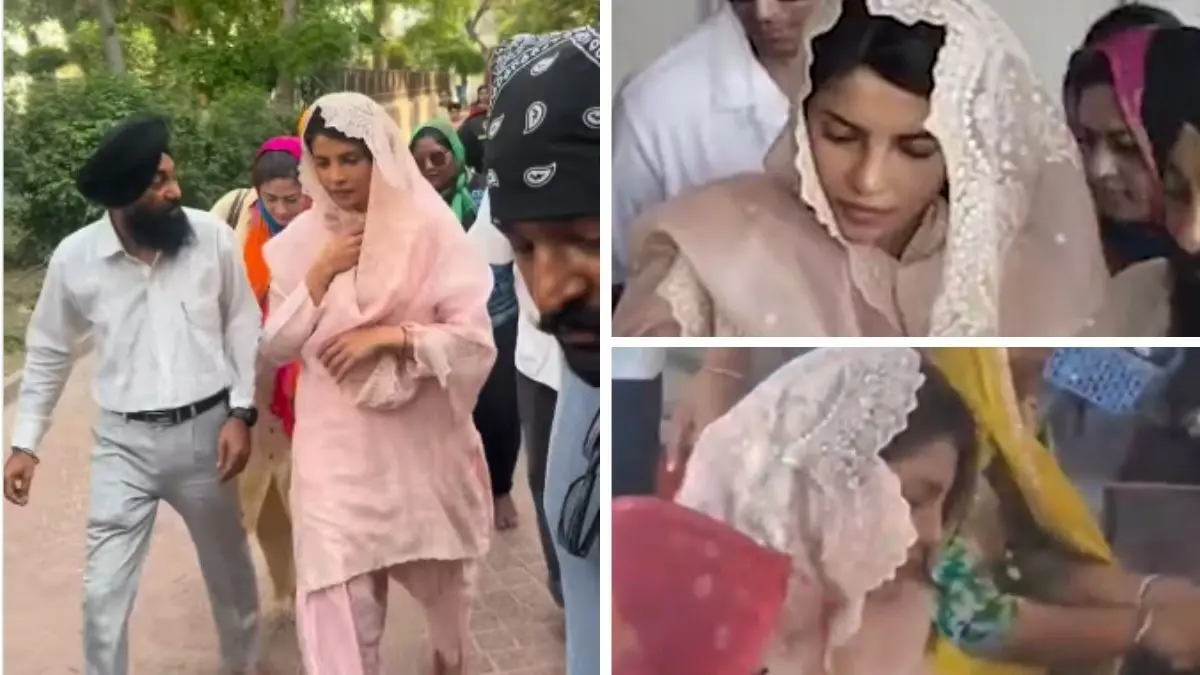 Viral Video: Priyanka Chopra Washes Dishes As Part Of Seva At Golden Temple On Mahavir Jayanti Priyanka Chopra at Golden Temple