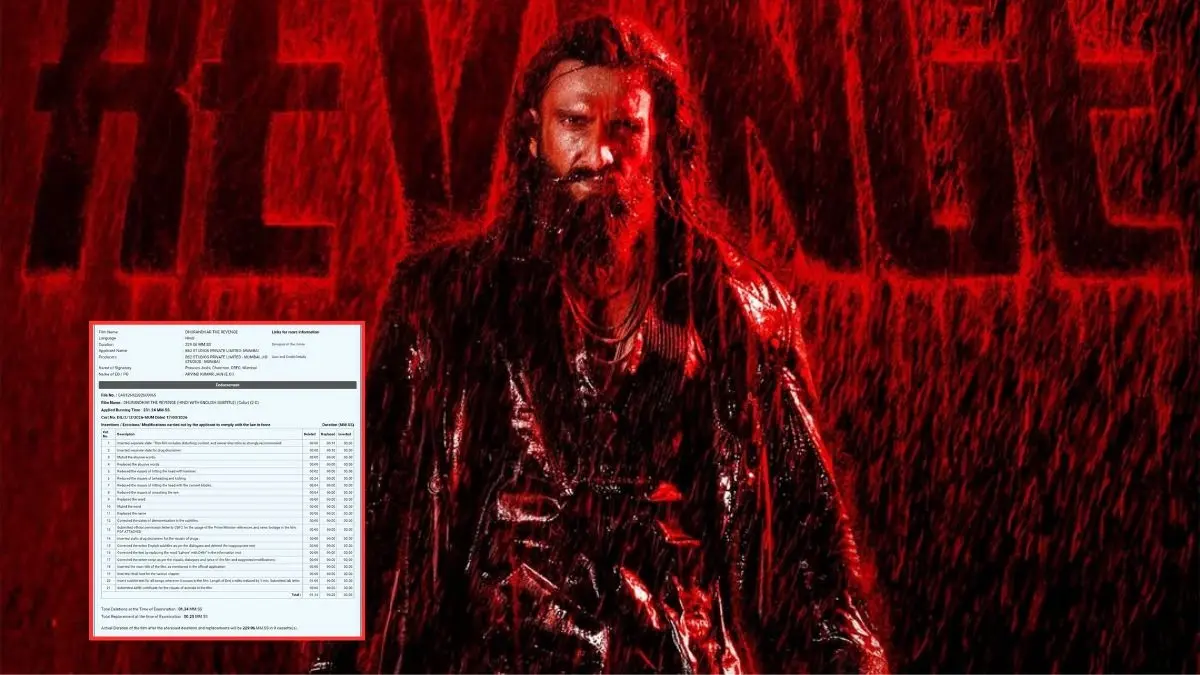 Dhurandhar 2: Ranveer Singh's Spy Thriller Receives A Certificate; CBFC Reduces 4 Violent Scenes, Censors Abusive Words, More Ranveer Singh's Dhurandhar 2 Receives CBFC Certificate.