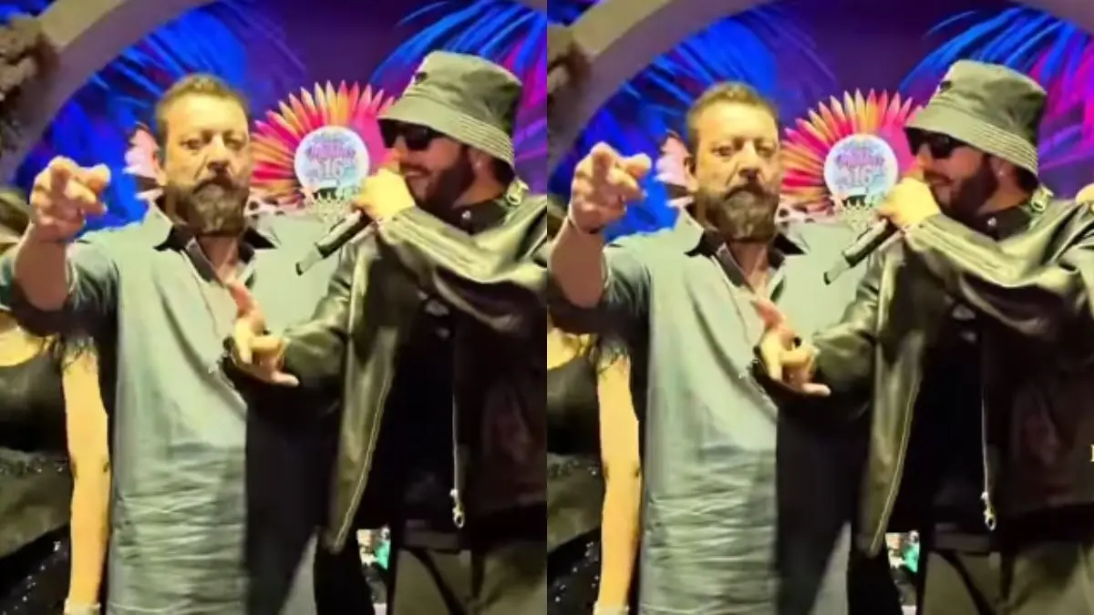 जैसे ही बजा Dhurandhar 2 का गाना, खुद को नहीं रोक पाए 'हमजा' और 'चौधरी असलम', स्टेज पर उड़ाया गर्दा; VIDEO वायरल ranveer singh sanjay dutt dance video