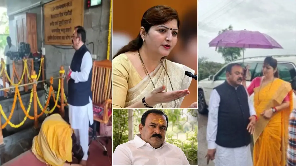 हिल उठा महाराष्ट्र! रेप कांड में आरोपी ढोंगी बाबा अशोक खरात के पैर धोती दिखी महिला आयोग की अध्यक्ष रुपाली चाकणकर, CM ने तुरंत इस्तीफा मांगा; गंवाई कुर्सी Fake Baba Ashok Kharat, accused in the rape case / Maharashtra Women's Commission Chairperson Rupali Chakankar