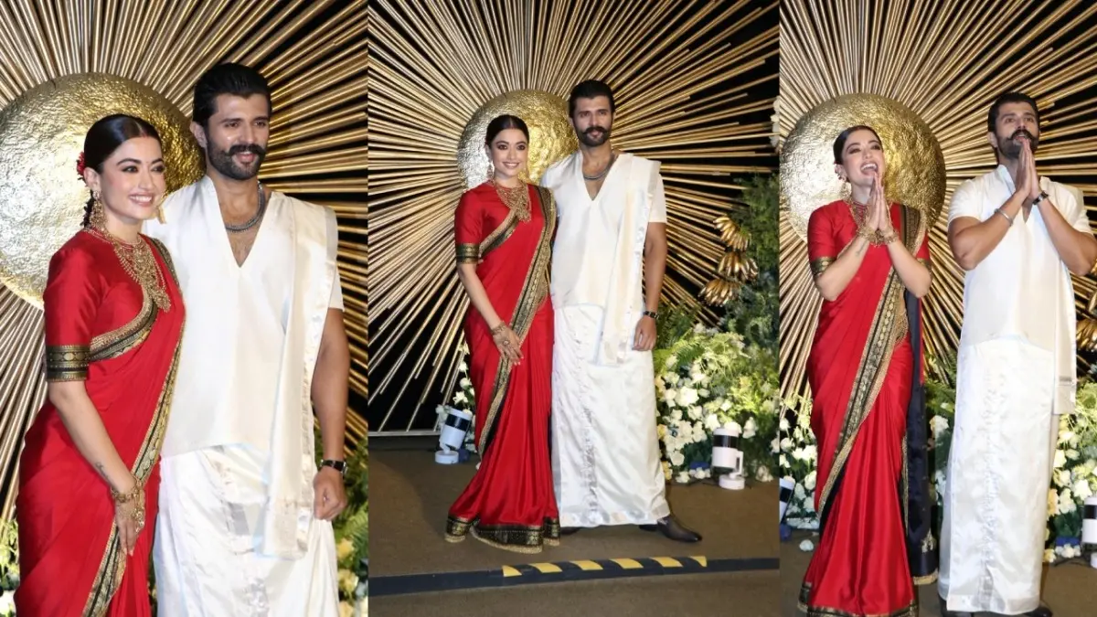 Rashmika Mandanna-Vijay Deverakonda: हैदराबाद रिसेप्शन में रश्मिका-विजय की शानदार एंट्री, दुल्हन को देख फैंस को याद आई ‘श्रीवल्ली’ Rashmika Mandanna-Vijay Deverakonda