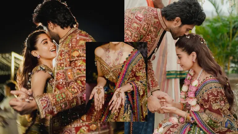 Rashmika-Vijay Mehendi Pics: विजय ने रश्मिका के माथे पर किया किस, एक्ट्रेस ने दिखाई अपनी यूनिक मेहंदी की झलक Rashmika Mandanna-Vijay Deverakonda Mehendi