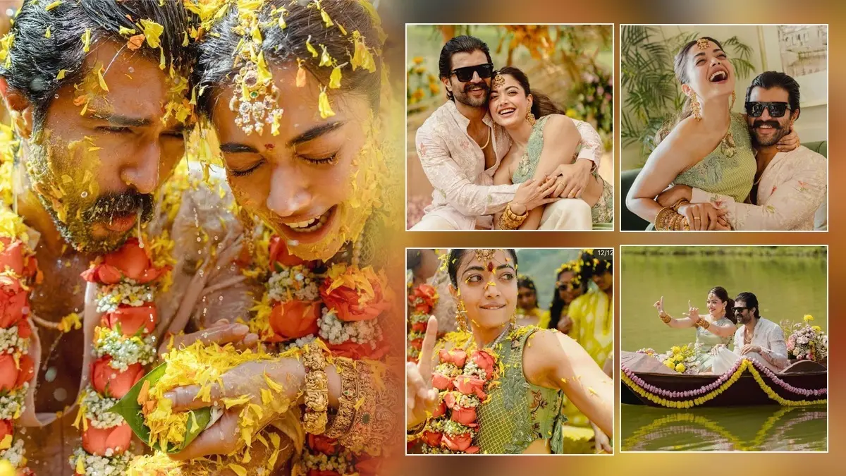 Rashmika-Vijay Haldi Photos: रश्मिका मंदाना और विजय देवरकोंडा के हल्दी की तस्वीरें आईं सामने, फैंस ने लुटाया प्यार; कहा- 'एक ही दिल कितनी बार जीतेंगे' Rashmika-Vijay Haldi Photos