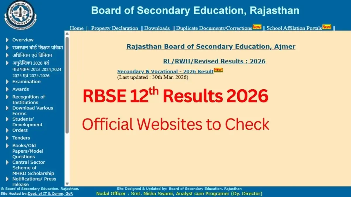 RBSE Rajasthan 12th Board Result 2026 Declared: How To Check Your Results Online? RBSE 12th Result 2026 Declared: Check Rajasthan Board Ajmer Scores At rajeduboard.rajasthan.gov.in
