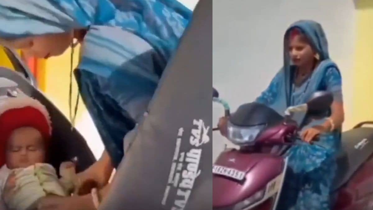 Reel or Reckless? Viral Video Sparks Outrage After Woman Puts Infant in Scooter Trunk, Drives Off | Watch 