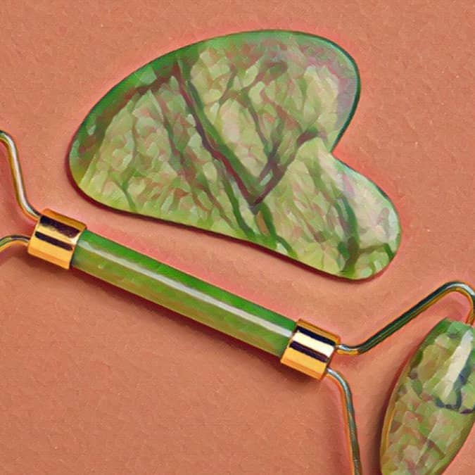 Representative photo of jade roller and gua sha