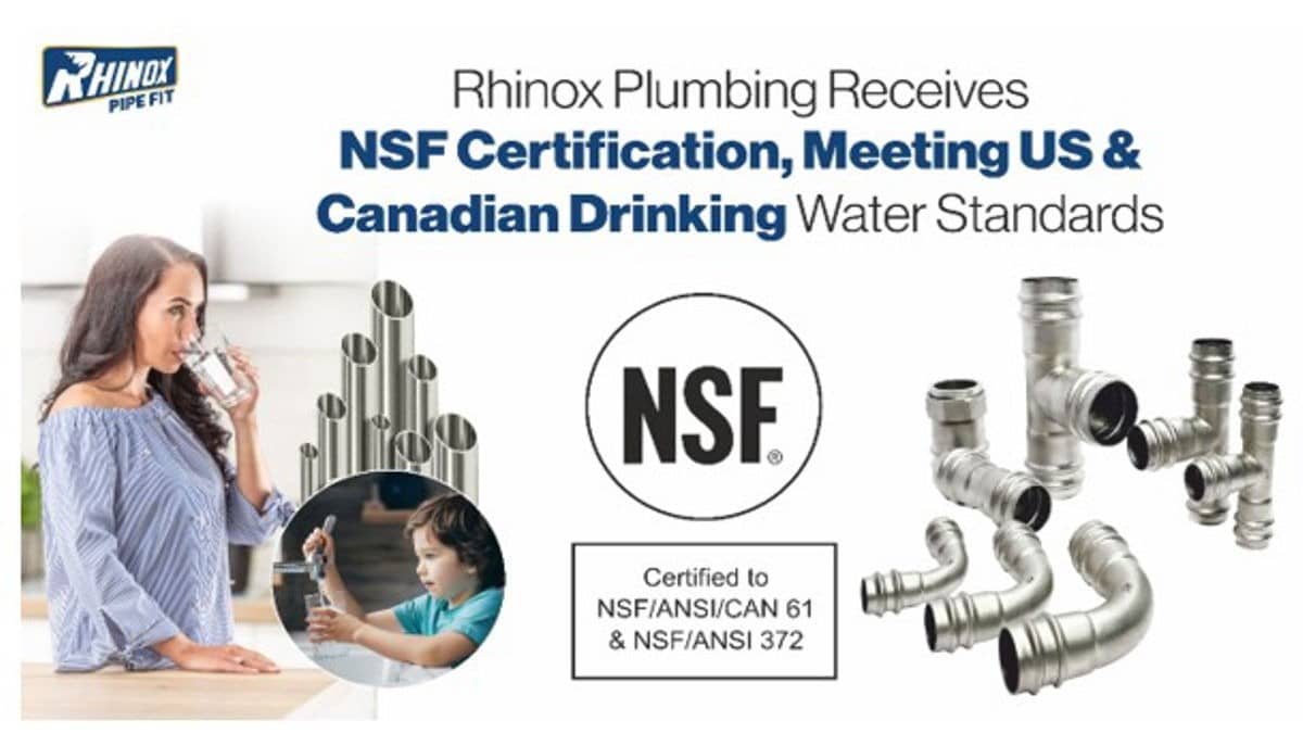 Rhinox Plumbing Secures NSF/ANSI 61 & NSF/ANSI 372 Certifications, Marking a Major Safety Milestone