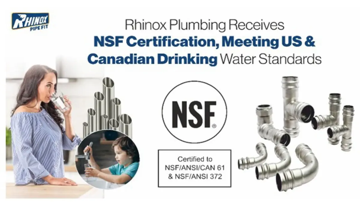 Rhinox Plumbing Secures NSF/ANSI 61 & NSF/ANSI 372 Certifications, Marking a Major Safety Milestone Rhinox Plumbing Secures NSF/ANSI 61 & NSF/ANSI 372 Certifications, Marking a Major Safety Milestone