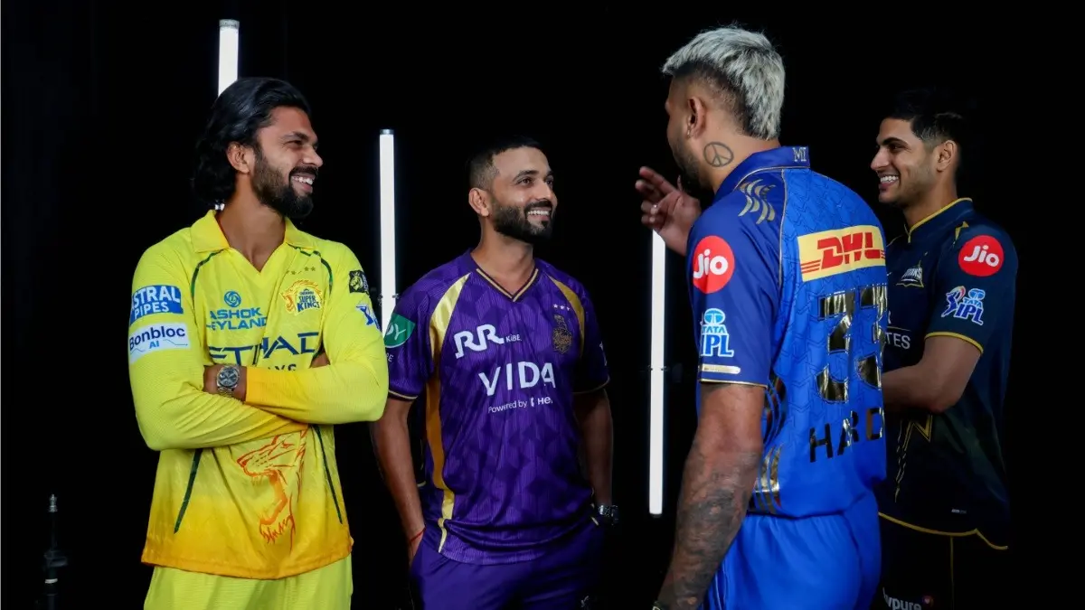 Ex-Cricketer Picks Orange, Purple Cap Contenders In IPL 2026 Ruturaj Gaikwad, Ajinkya Rahane, Hardik Pandya, and Shubman Gill during IPL 2026 captain's meet