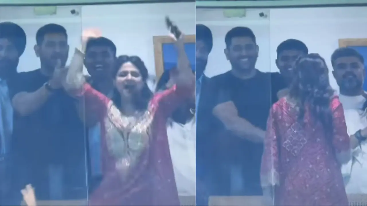 VIDEO: बैठ जा, बैठ जा... बुमराह की डॉट बॉल पर आउट समझ जब उछलीं साक्षी तो धोनी ने दिया ऐसा रिएक्शन, मैच के बीच क्यूट मोमेंट वायरल Sakshi Celebration, Dhoni Reaction- Viral Video