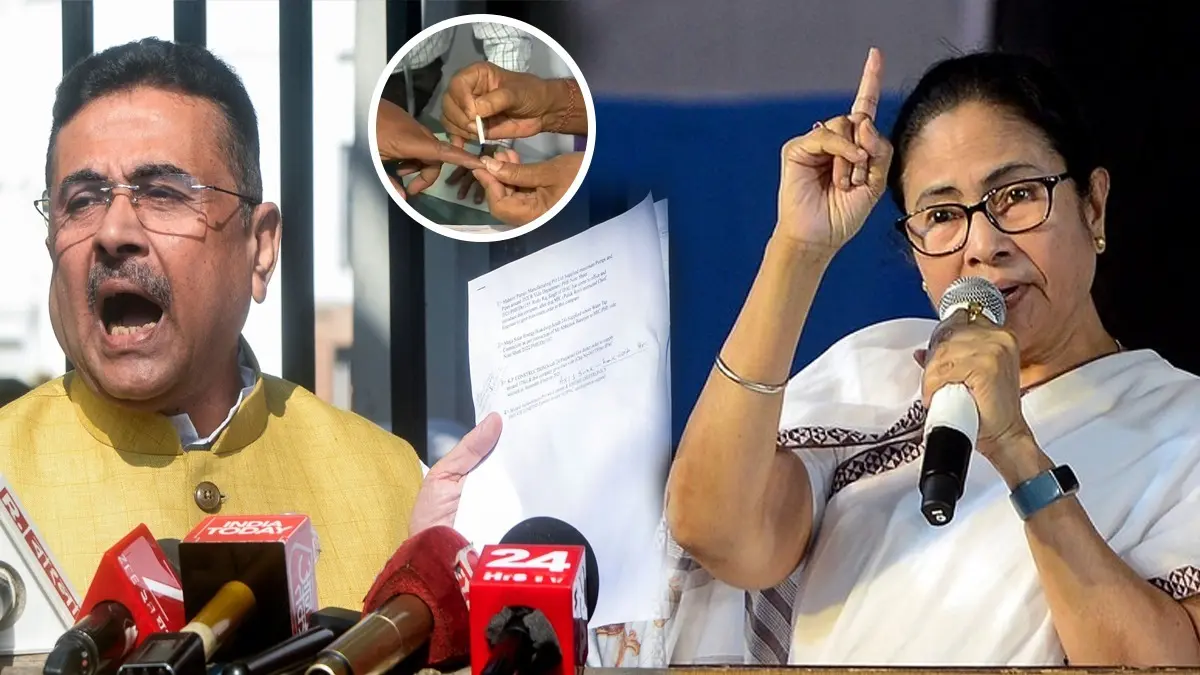 BJP's First List Of 144 Candidates for Bengal Out: Suvendu Adhikari to Take on Mamata in Nandigram & Bhabanipur Suvendu vs Mamata in two constituencies