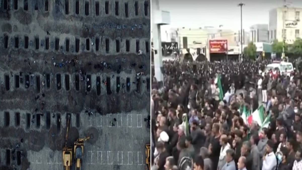 Iran Shares Photo of Graves Dug for Over 150 Schoolgirls Killed in US-Israeli Strikes; Thousands Take to Streets in Protest