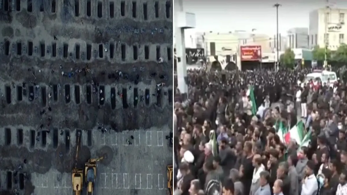 Iran Shares Photo of Graves Dug for Over 150 Schoolgirls Killed in US-Israeli Strikes; Thousands Take to Streets in Protest Iran Shares Photo of Graves Dug for Over 150 Schoolgirls Killed in US-Israeli Strikes; Thousands Take to Streets in Protest