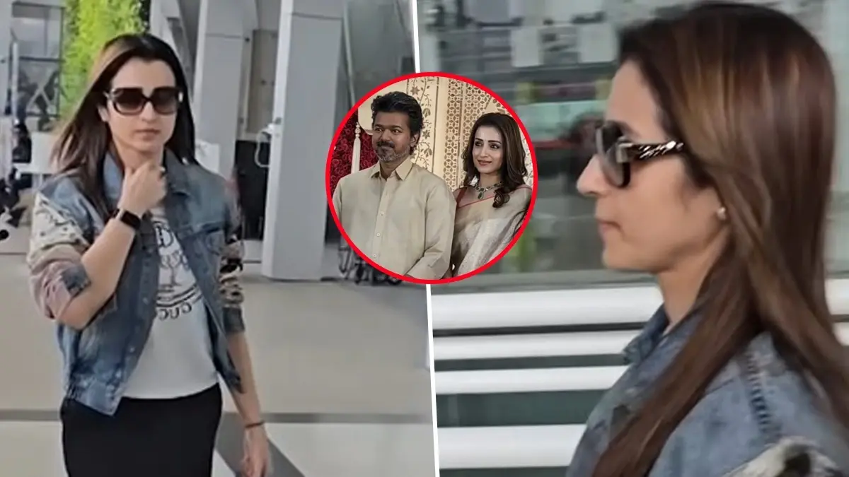 Trisha Avoids Question On Thalapathy Vijay's Divorce Amid Their Linkup Rumours | Watch Vijay and Trisha attended a wedding function together amid his divorce