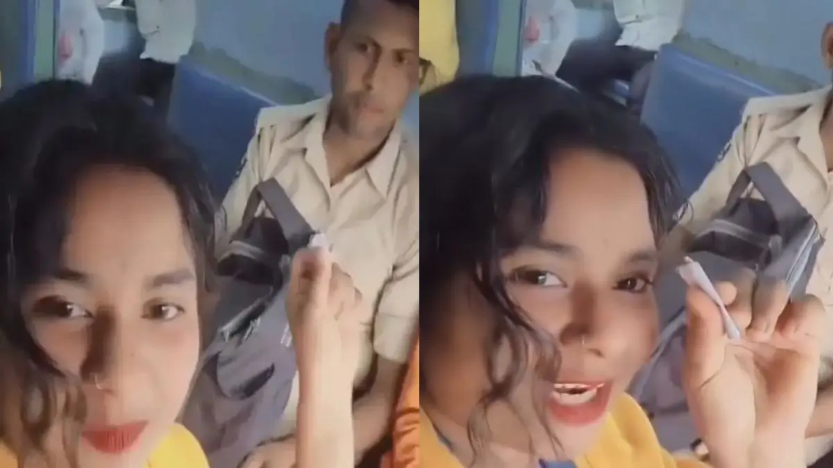 ट्रेन में अकेली लड़की देख पुलिसवाले ने थमाई मोबाइल नंबर लिखी पर्ची, गुस्साई युवती ने मजा चखाने के लिए किया कुछ ऐसा; सीट छोड़ हुआ फरार- VIDEO VIRAL Viral Video