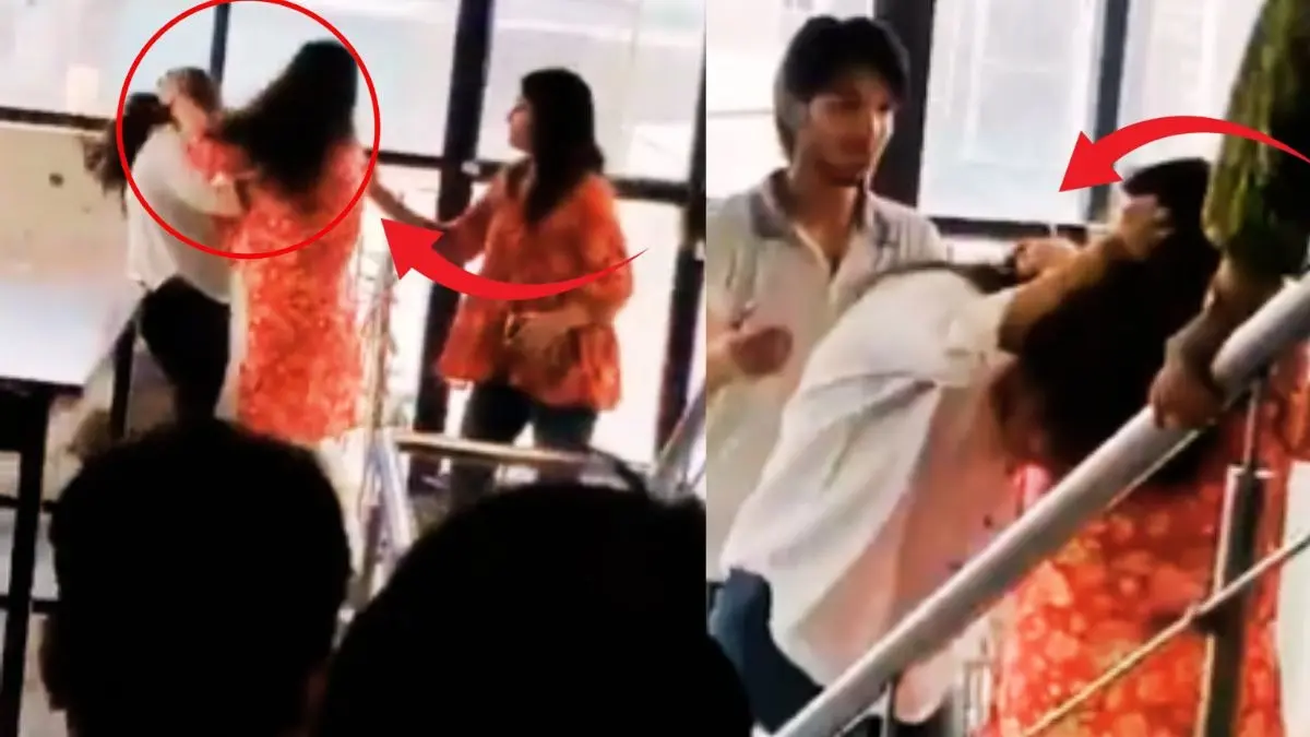 बाल नोंचे, बरसाए थप्पड़ ही थप्पड़... जब गलगोटिया यूनिवर्सिटी में एक ही लड़के के लिए भिड़ीं दो लड़कियां, यूजर्स रह गए दंग; VIDEO पर जमकर ली मौज Viral Video