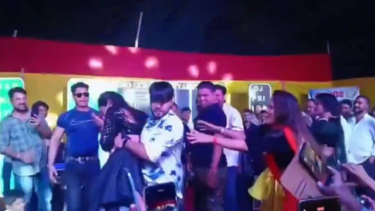 Viral Video: Bhojpuri Singer Dhananjay Sharma Sparks Fury After 'Throwing Female Dancer' Into Audience | WATCH
