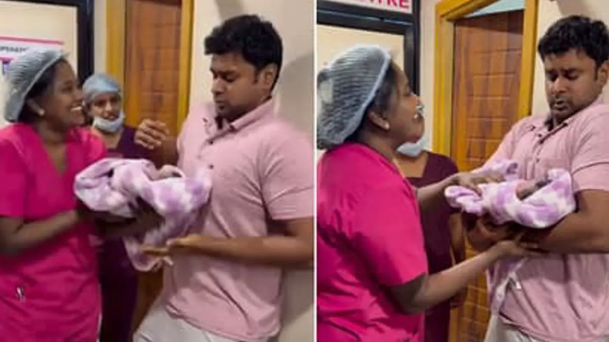 Viral Video: Nervous 'First-Time' Dad’s Adorable Reaction To Holding Newborn Baby Melts The Internet | WATCH Viral Video: Nervous 'First-Time' Dad’s Adorable Reaction To Holding Newborn Baby Melts The Internet | WATCH