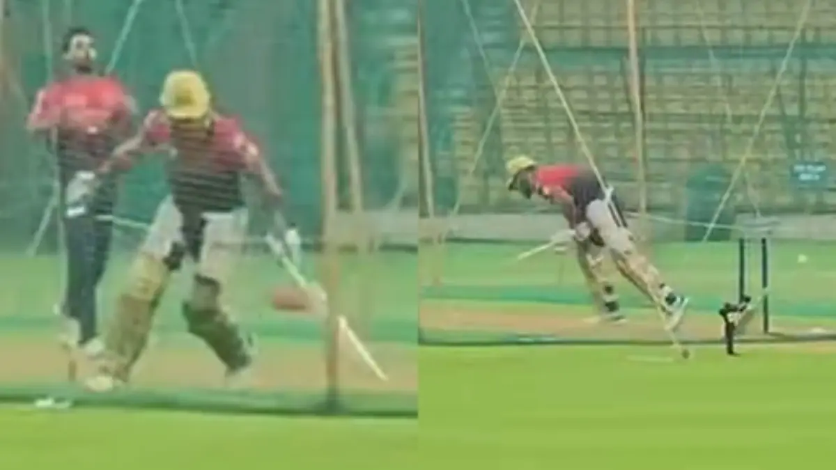 WATCH | Virat Kohli Nearly Cleaned up by Bhuvneshwar Kumar's Jasprit Bumrah-Like Yorker During RCB Training Session Ahead of IPL 2026 Virat Kohli, Bhuvneshwar Kumar