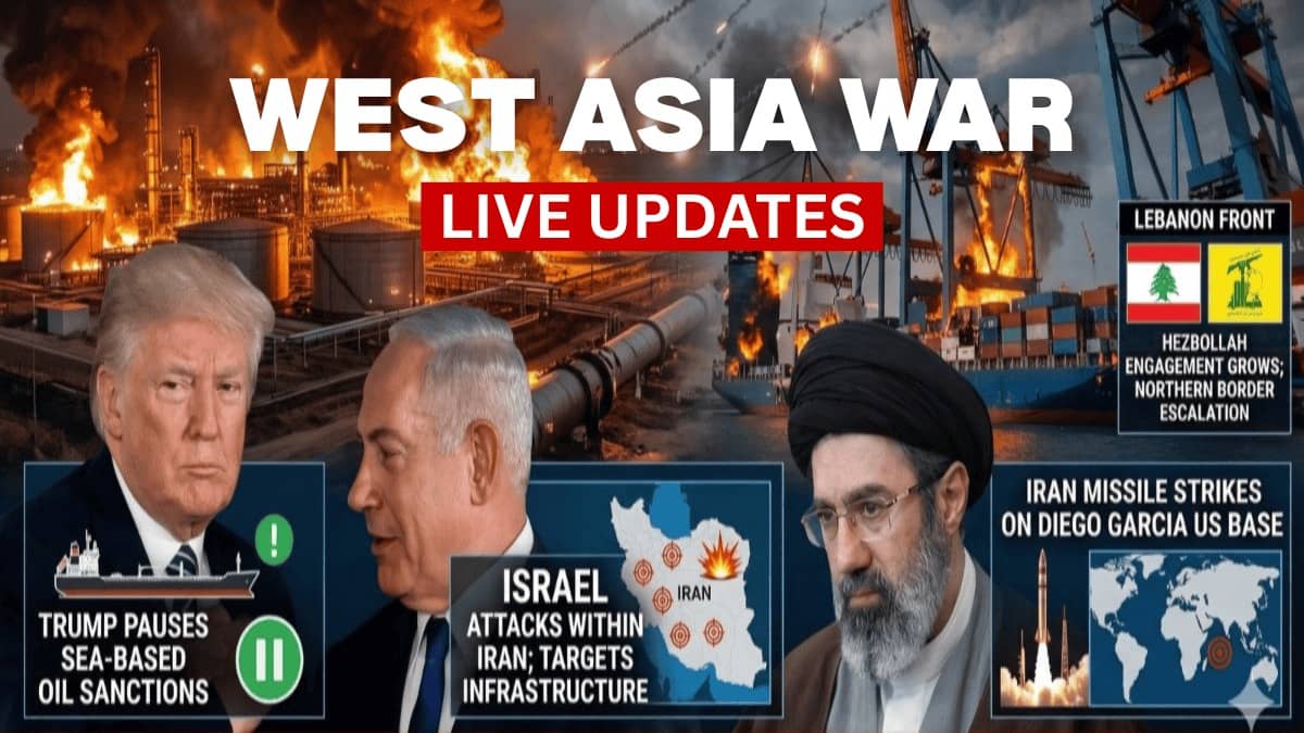 West Asia War Live: Trump Pauses Sanctions on Iranian Oil At Sea, Iran Fires Ballistic Missiles At Diego Garcia Military Base