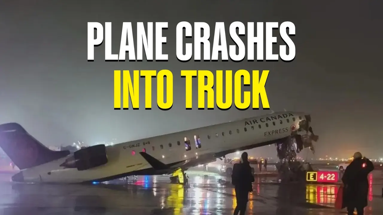 Air Canada Plane Collides With Fire Truck At New York's LaGuardia Airport; Both Pilots Killed In Crash X