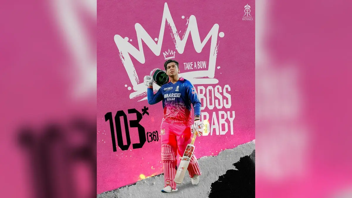 100 In Just 36 Balls: 15-Year-Old Vaibhav Sooryavanshi Smashes Third-Fastest Century In IPL History 100 In Just 36 Balls: 15-Year-Old Vaibhav Sooryavanshi Smashes Third-Fastest Century In IPL History