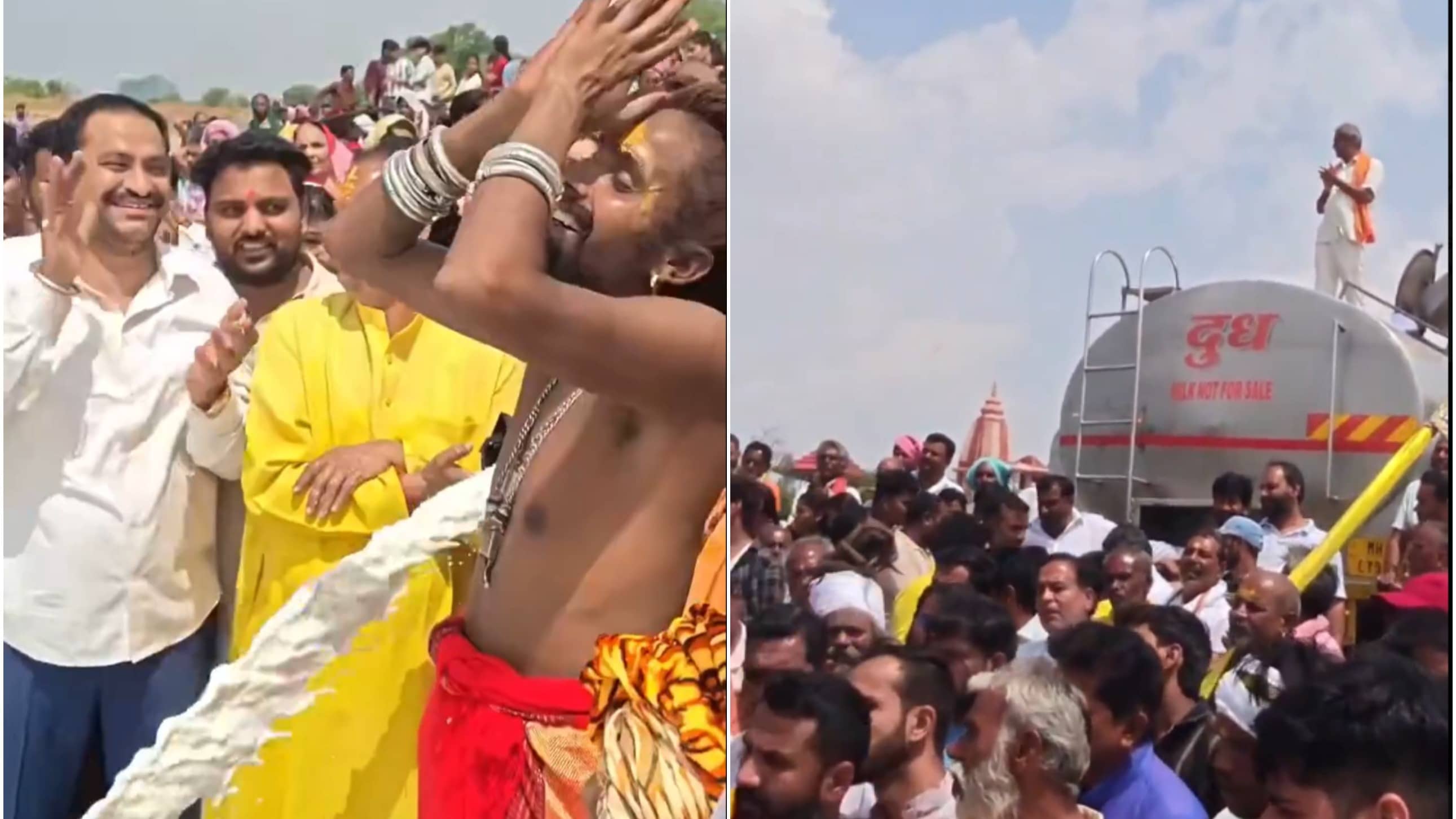 Aastha Or Wastage? Narmada River Turns White As 11,000 Litres Of Milk Poured During Religious Ritual | VIRAL VIDEO