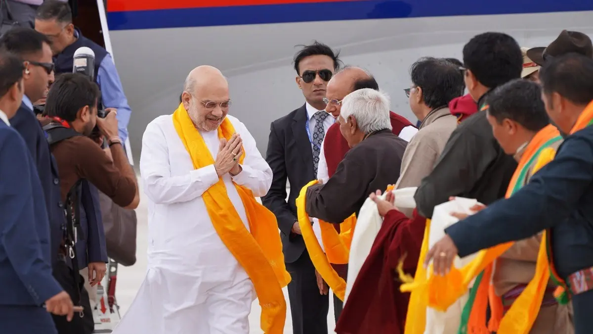 Amit Shah Arrives In Ladakh To Inaugurate Buddha Relics Exposition As Local Leaders Call For Confidence-Building Amit Shah Arrives In Ladakh To Inaugurate Buddha Relics Exposition As Local Leaders Call For Confidence-Building
