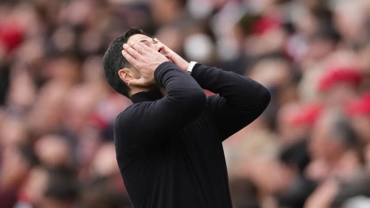 Bournemouth Stun Arsenal In Premier League, Offer EPL Title Lifeline To Manchester City Arsenal manager Mikel Arteta reacts during a game