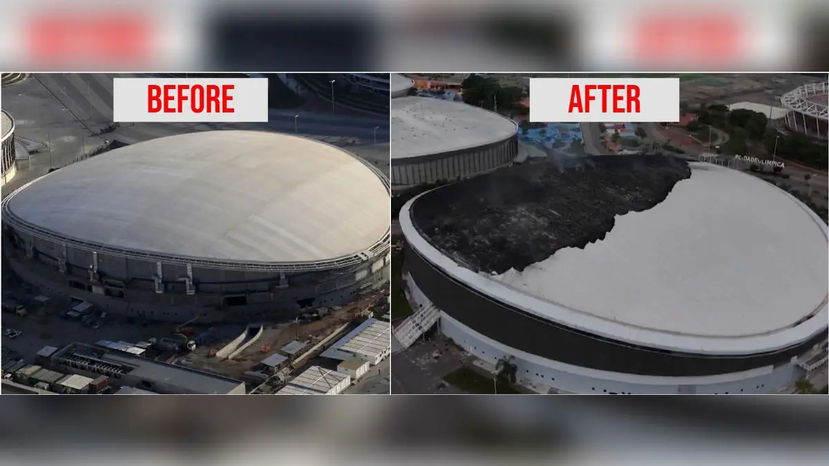 Before-After: Drone Footage Shows Destruction At Rio de Janeiro's Olympic Park After Inferno Rips Through Venue | WATCH Before-After: Drone Footage Shows Massive Destruction At Rio de Janeiro's Olympic Park After Inferno Rips Through Venue | WATCH