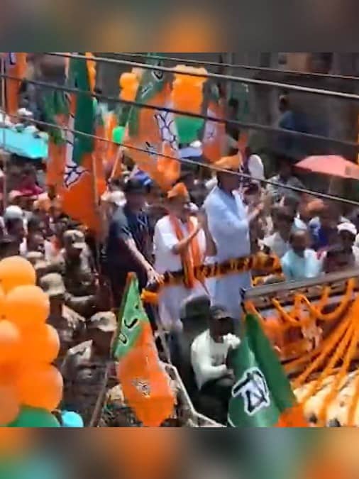 'BJP Will Win Nearly 177 Seats in Bengal': LoP Suvendu Adhikari Holds Roadshow in Nandigram