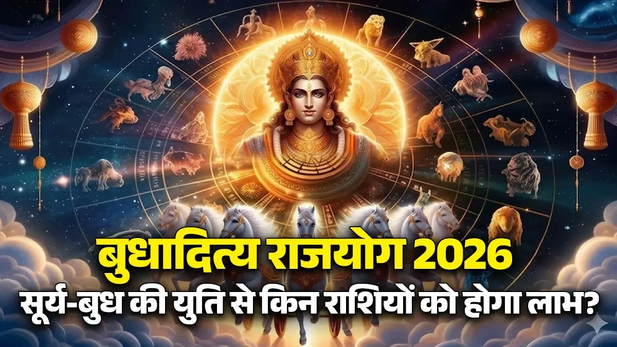 Budhaditya Rajyog 2026: सूर्य-बुध की युति से बनेगा बुधादित्य राजयोग, 30 अप्रैल के बाद से इन 3 राशियों को होंगे जबरदस्त फायदे budhaditya-rajyog-2026-sun-budh-shubh-yuti-lucky-zodiac-signs-will-get-salary-increment-success and money benefits in life