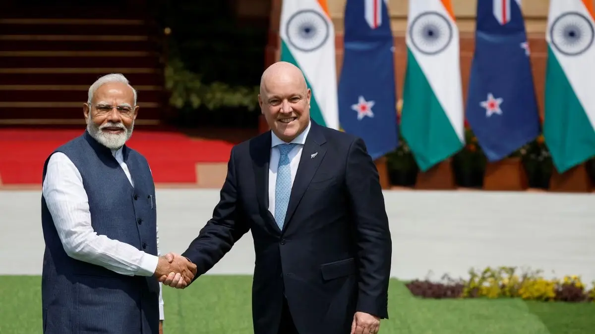 Inside the India-New Zealand FTA: $20 Billion Cash, 5,000 Job Visas, and the Zero-Tax Export Win Commerce Minister Piyush Goyal and Todd McClay announcing the conclusion of the India-New Zealand FTA.