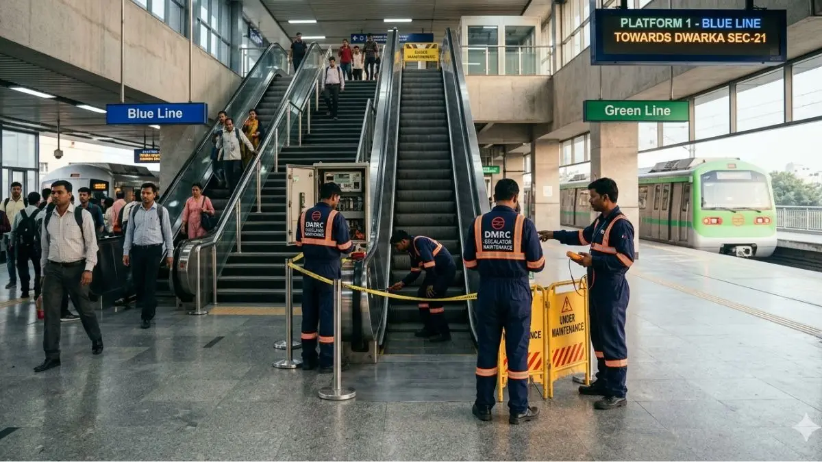 Delhi Metro की ब्लू और ग्रीन लाइन पर बदले जाएंगे पुराने एस्केलेटर, DMRC ने यात्रियों से की खास अपील; पढ़ें Delhi Metro Escalator maintenance
