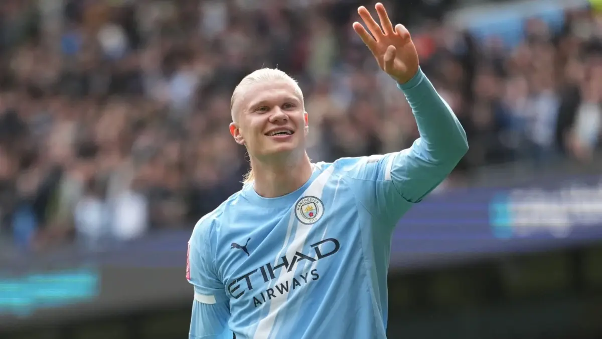 Erling Haaland Hat Trick Propels Manchester City To Record-setting Thrashing Of Liverpool In FA Cup Quarterfinals Erling Haaland celebrates his hat-trick