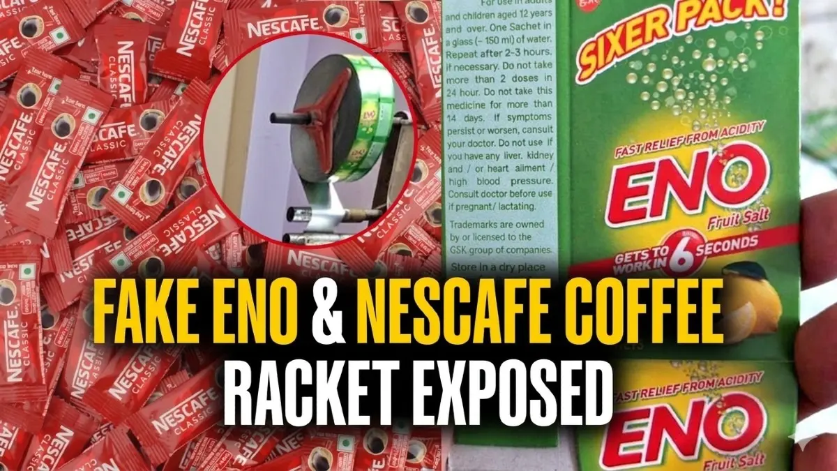 Fake ENO, Counterfeit Nescafé Racket Busted in Delhi: Over 1.5 Lakh Sachets Seized, Four Arrested Fake ENO, Counterfeit Nescafé Racket Busted in Delhi: Over 1.5 Lakh Sachets Seized, Four Arrested