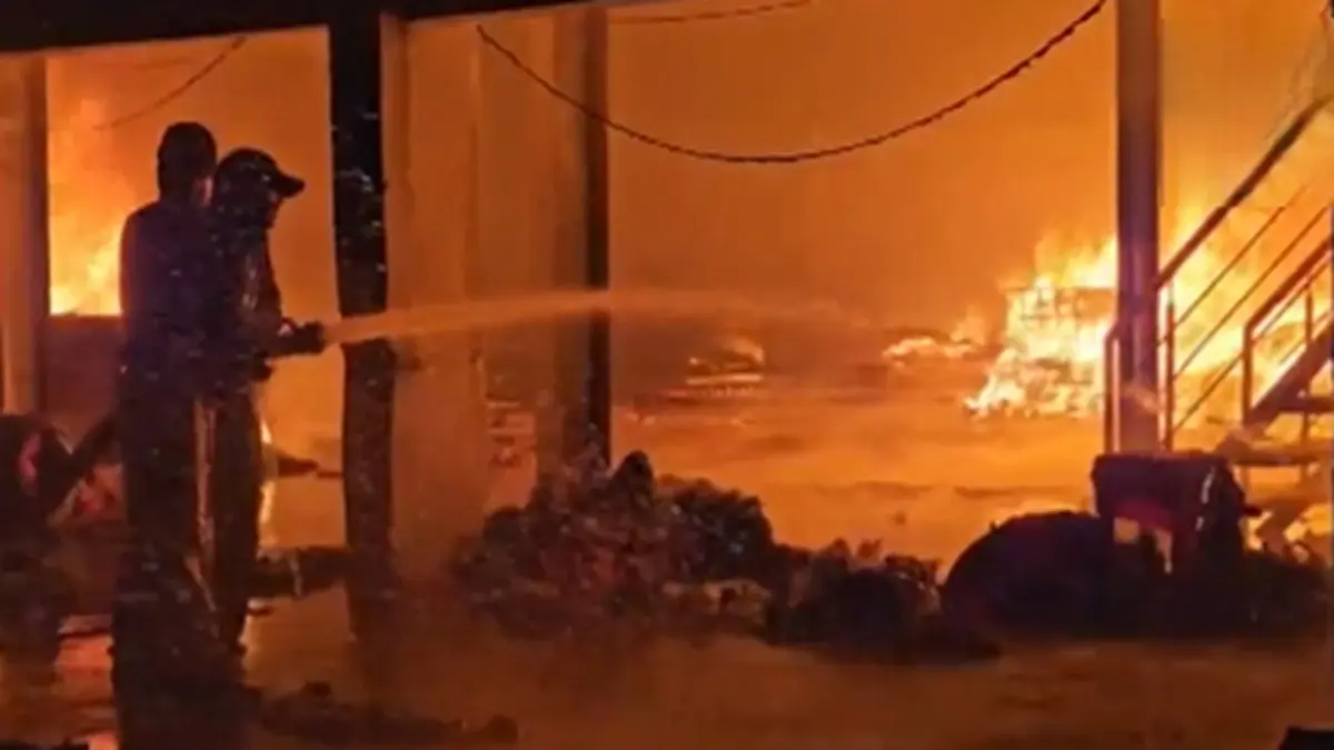Fire Breaks Out At Gujarat Textile Company, No Casualties Reported | VIDEO Fire Breaks Out At Gujarat Textile Company, No Casualties Reported | VIDEO