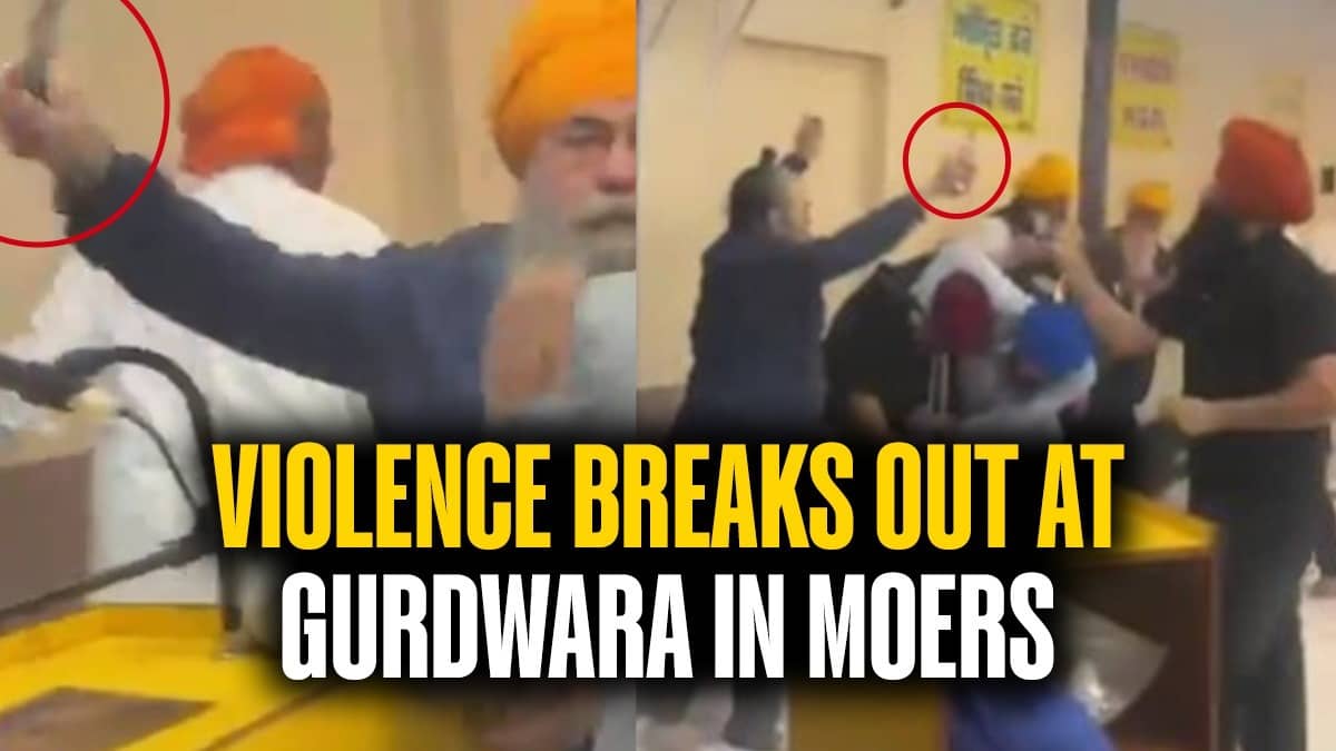 Germany gurdwara clash showing chaos with kirpans drawn and shots fired during violent incident